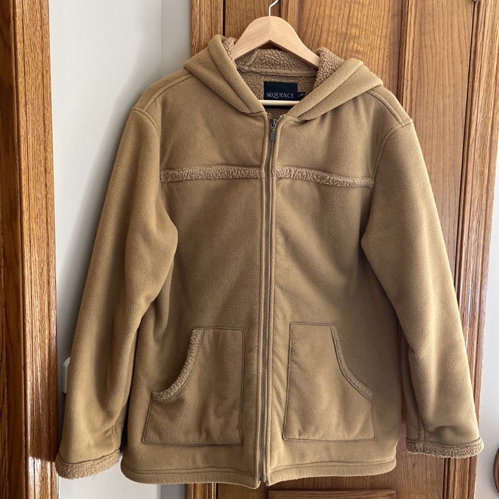 Tan Hooded Fleece Jacket - Women's